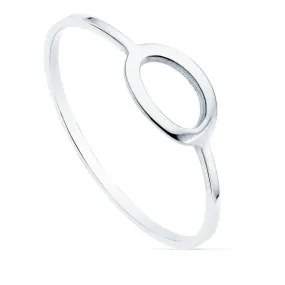 Anillo Oro Blanco 8 x 5 mm.