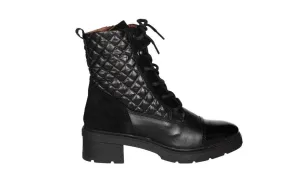 Bota Cordon Negra Puntera Charol CaÑa Enguatada