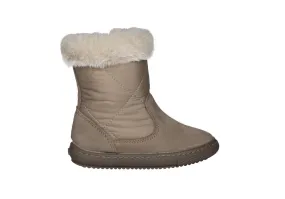 Bota Serraje Taupe CaÑa Acolchado Rombos Cuello Pelo