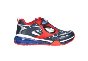 Deportivo Velcro/cordon Elastico Azul/rojo Spiderman Luces