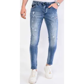 Pantalones Slim Fit Rotos De Hombre