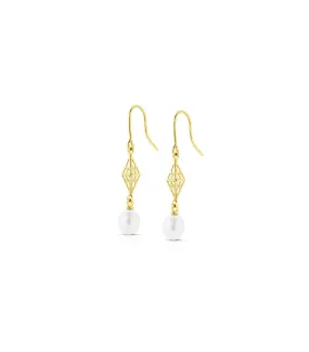 Pendientes Achilles Perlas Cultivadas Oro Amarillo 18 K 7 MM