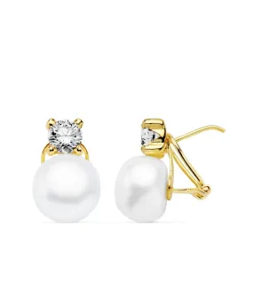 Pendientes Ariel Perlas Cultivadas Oro Amarillo 18 K 16 MM