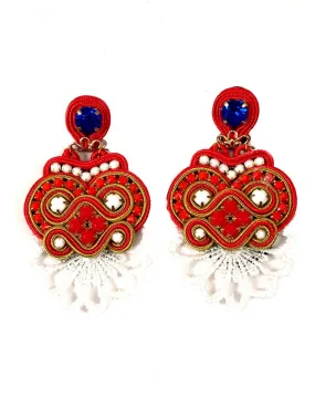 PENDIENTES DE FLAMENCA ROJOS Y ENCAJE FANTASTICOS