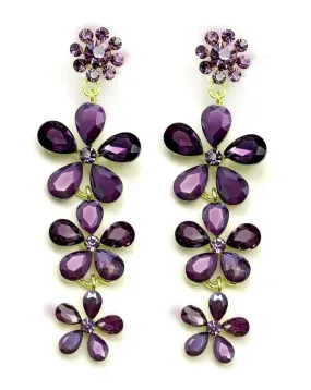 PENDIENTES MORADOS DE BISUTERIA ESPECIAL INVITADAS DE BODAS