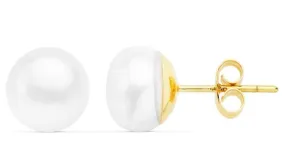 Pendientes Oro Perlas Barrocas 10mm