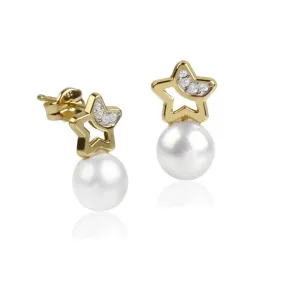 Pendientes "Astros" Oro 18k y Perlas Cultivadas