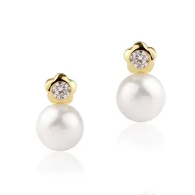 PENDIENTES "PETALS" ORO 18K Y PERLAS CULTIVADAS