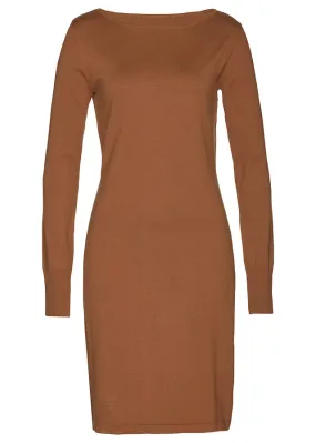 Vestido de punto Marrón castaño