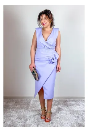 VESTIDO PLIEGUES FIESTA LILA